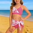 thumbnail image 2 of Ytxxxx Girls 3 Piece Adjustable Straps Bikini Sets with Mesh Coverups Skirt 11-12 Years Pink-g, 2 of 4