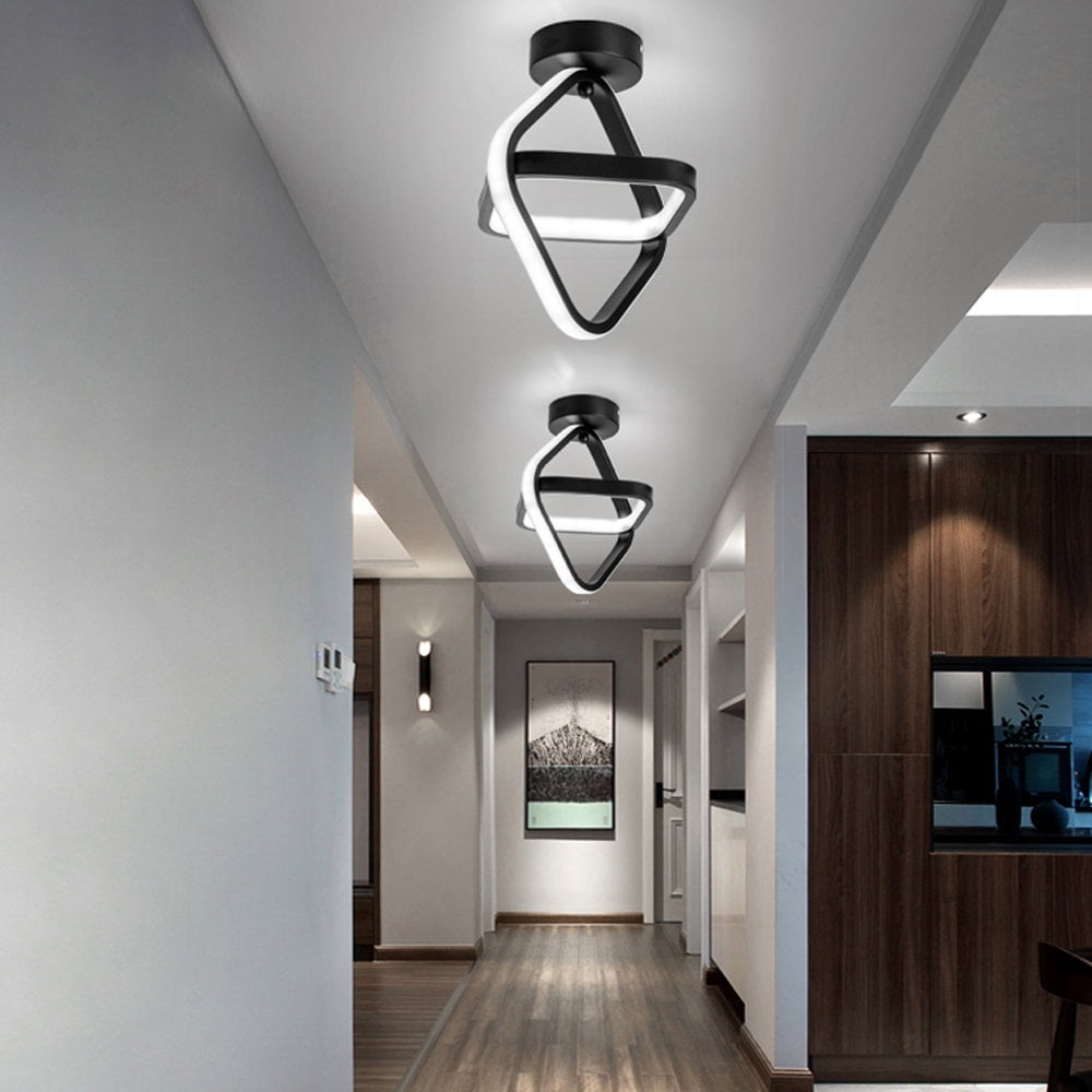 ADISUN LED Ceiling Light Fixtures Modern Flush Mount Square Ceiling Lamp for Kitchen Loft Aisle Hall, Black, 22W, 85V-265V (Cold White)