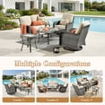 thumbnail image 5 of Vcatnet 5 Pieces Patio Furniture with Swivel Chairs, High Back Outdoor Conversation Set, All-Weather Wicker Sectional Furniture Set, Beige, 5 of 10