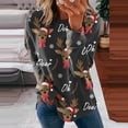 thumbnail image 1 of Ichuanyi liquidación para mujer verano sexy cuello redondo de manga larga blusa regular impresa ICHUANYI WER202308240442, 1 of 5