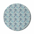 thumbnail image 1 of Floral Mouse Pad for Computers, Botanical Themed Natural Motifs Bluish Flowers and Branches on a Plain Background, Round Non-Slip Thick Rubber Modern Gaming Mousepad, 8" Round, Blue, by Ambesonne, 1 of 2