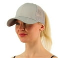 thumbnail image 4 of C.C Ponytail Messy Buns Trucker Ponycaps Plain Baseball Visor Cap Dad Hat Gray, 4 of 5