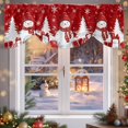 thumbnail image 6 of Christmas Red Snowman Tie Up Valances Curtain, White Pine Tree Xmas Ballssnowflakes Adjustable Rod Pocket Short Window Treatment Tie Up Curtains Valances for Kitchen Living Room Bathroom 42x18 Inches, 6 of 9