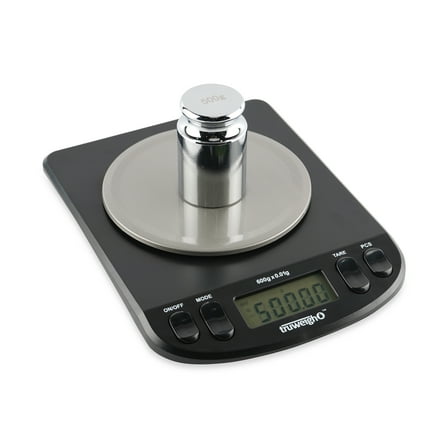 Truweigh Intrepid Series Compact Bench Scale (600g X 0.01g - Black) Digital Scale - Calibration Weight