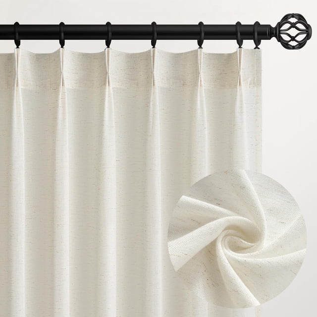 Cortinas Topfinel Pinch plisadas semitransparentes de 240 x 245 cm, 2 paneles