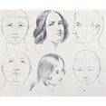 thumbnail image 2 of Bernard-Romain Julien 24x20 Gold Ornate Framed and Double Matted Museum Art Print Titled - Julien's Studies of Heads Pl 05 (1840), 2 of 4