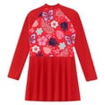 thumbnail image 4 of YONGHS Kids Girls Swimwear Cover Ups UPF 50+ Long Sleeve Rash Guard Swim Dress Beach Bathing Suit Red 6, 4 of 5