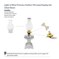 thumbnail image 4 of Light Of Mine Princess Feather Oil Lamp Ornate Decorative Antique Pedestal Style Glass Oil Hurricane Lamp Clear with 3/4" Wick roll Clear, 4 of 7