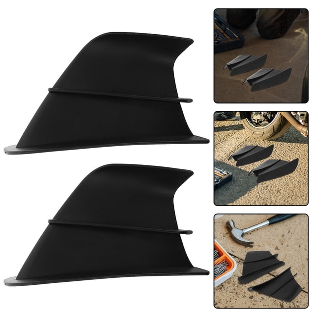 FONWILYO Black Motorcycle Front Aerodynamic Winglets Side Fairing Wings Lightweight Durable Plastic
