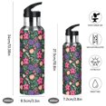 thumbnail image 2 of Yayeee 33oz Insulated Water Bottle Double Wall Stainless Steel with Flip Straw Lid, Pink Rose Floral Pattern, 2 of 7