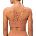 thumbnail image 2 of SURJDE Women's Strappy Sports Bra Medium Support Workout Training Top, 2 of 7