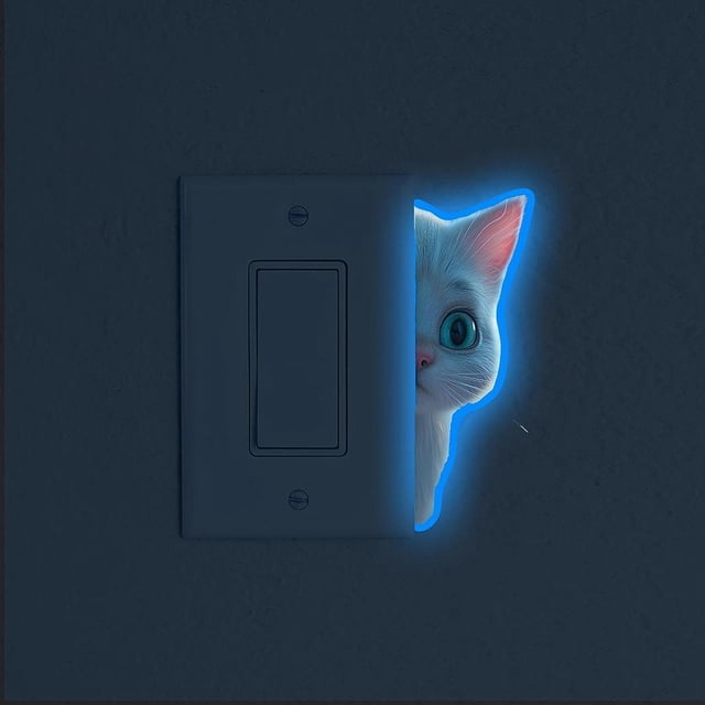 Pegatinas de pared de gato 2x pegatinas luminosas que brillan en la oscuridad versátil Diy Decoración del hogar Decoras de pared para sala de estar de