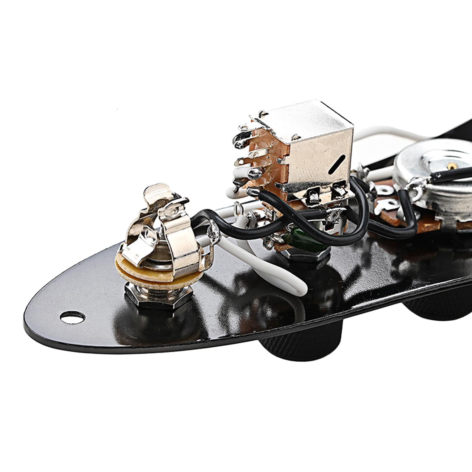 CEORPER Prewired Control Plate Wired Fully Loaded Control Plate with Knurled Knob Bass Guitar Replacement Parts Durable