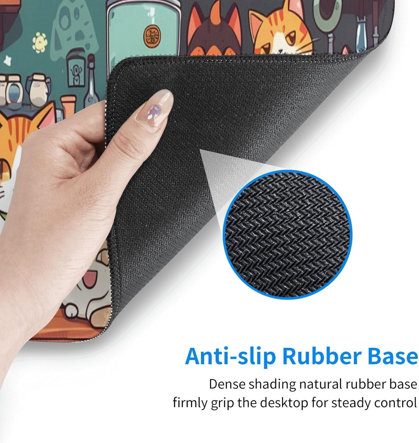 Mouse Pad, Large Japanese Desk Mat, XL Anime Gaming Keyboard Mat, Non-Slip Rubber Base, Big Extended Desk Protector for Home Office, 31.5”x11.8”