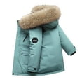 thumbnail image 7 of Kids Girls Boys Winter Coats Lightweight Hooded Puffer Jacket Kid Parka Fleece Snow Outwear Blue 15-16Years, 7 of 7