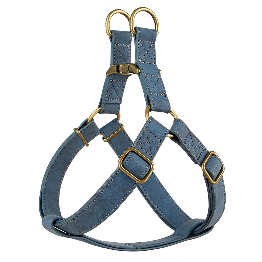 Pet Artist PU Leather Step In Dog Harness Pet Chest Strap Vest Adjustable French Bulldog