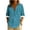 #0021-Sky Blue, variant on Womens 3/4 Length Sleeve Tops Floral Print Three Quarter Sleeve Button Blouse T Shirt Round Neck Shirt