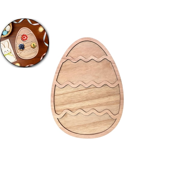 Bunny Serving Wood Tray, Nesting Rabbit-Shaped Wooden Charcuterie Serving Platter for Easter or Spring Rustic Decorative