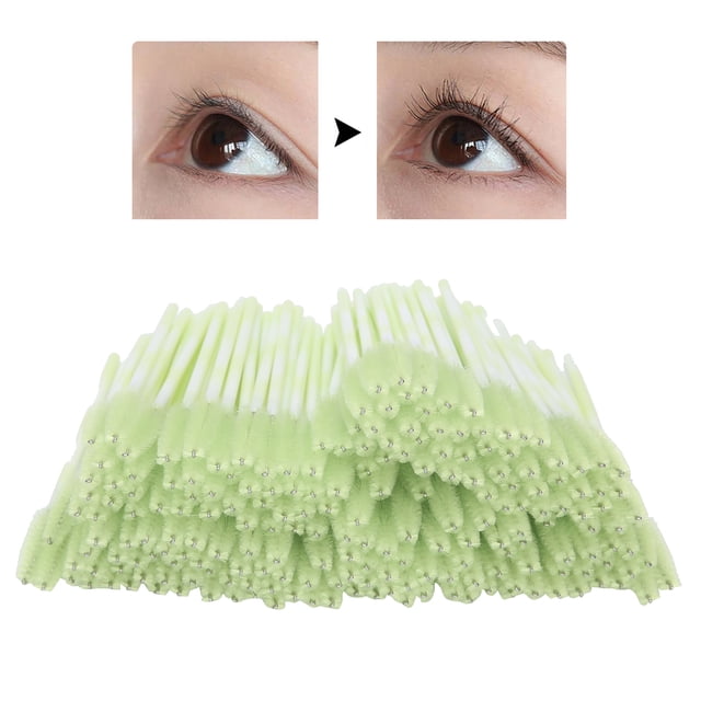 Cepillo de Pestáñas de Maquillaje, de Plástico Cepillo de Pestañas de 200 piezas, Cabeza de Fibra Cabezal Ecológica Portátil para Mujeres Accesorios de Maquillaje