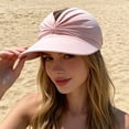 thumbnail image 4 of Inglocry Women's UPF 50+ UV Protection Sun Visor Hat, Wide Brim Lightweight Foldable Ponytail Cap for Summer Beach Fluorescent Green One Size, 4 of 6