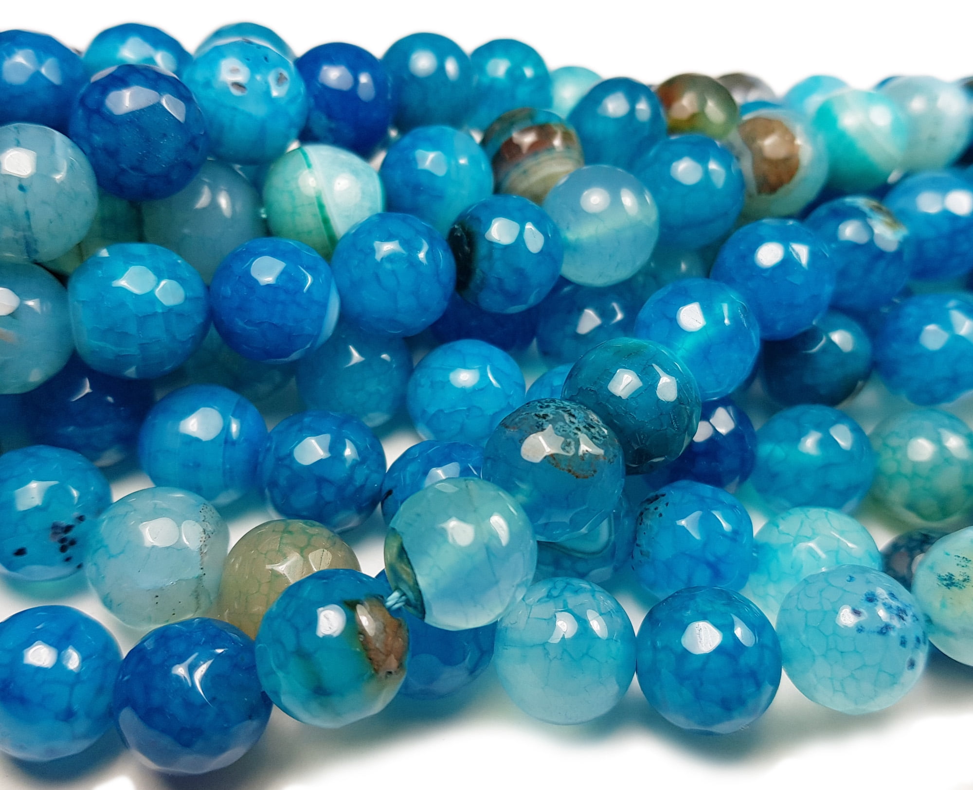 12mm approx. 32 beads Aqua agate faceted round beads Genuine Natural