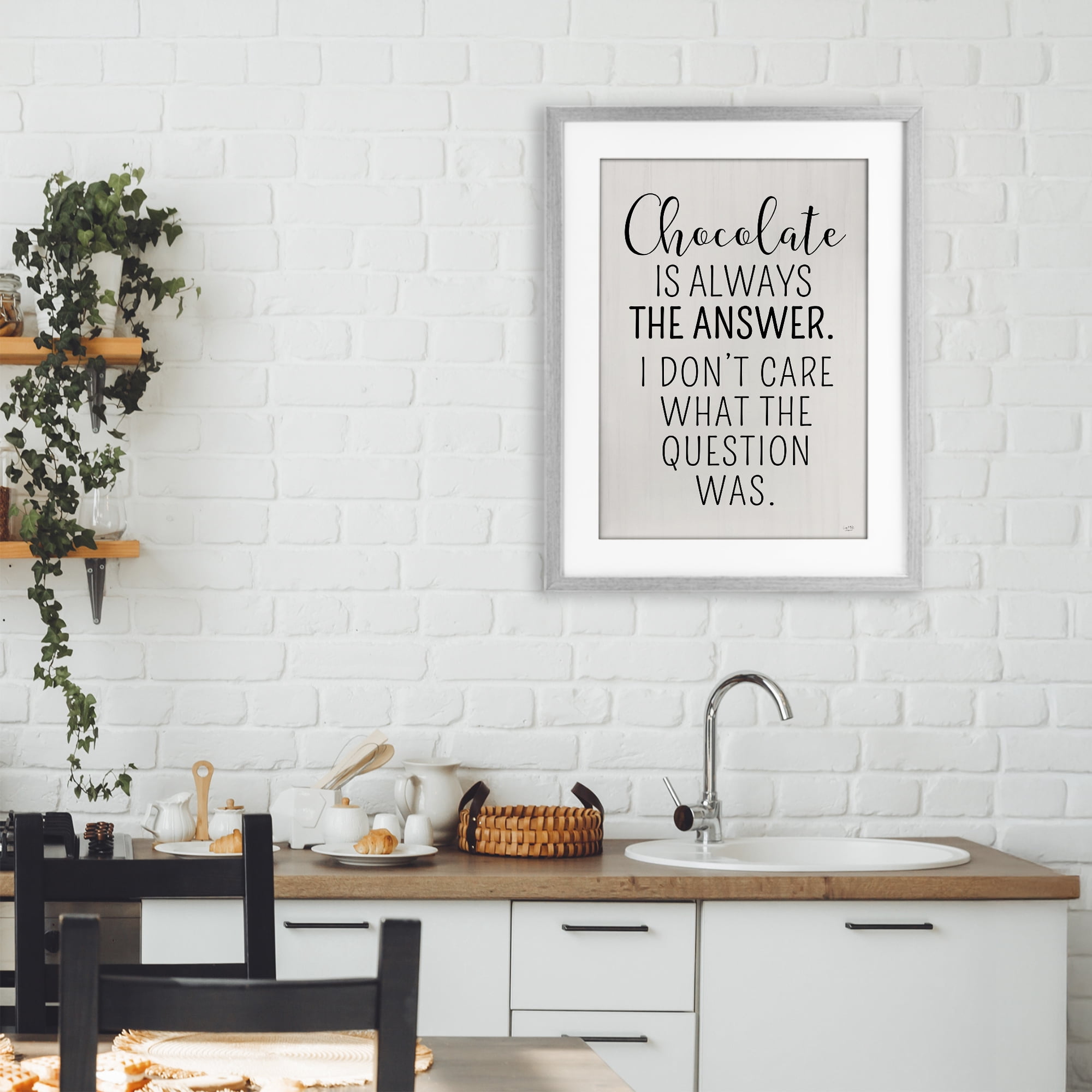 Stupell Industries Chocolate Is Always The Answer Gray Framed Print Under Glass, design by Lux + Me Designs
