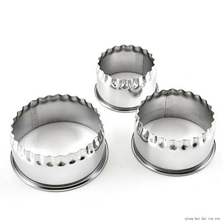 

Set Of 3 Stainless Steel Plain Crinkle Scone Pastry Quiche Tart Cookie Cutters