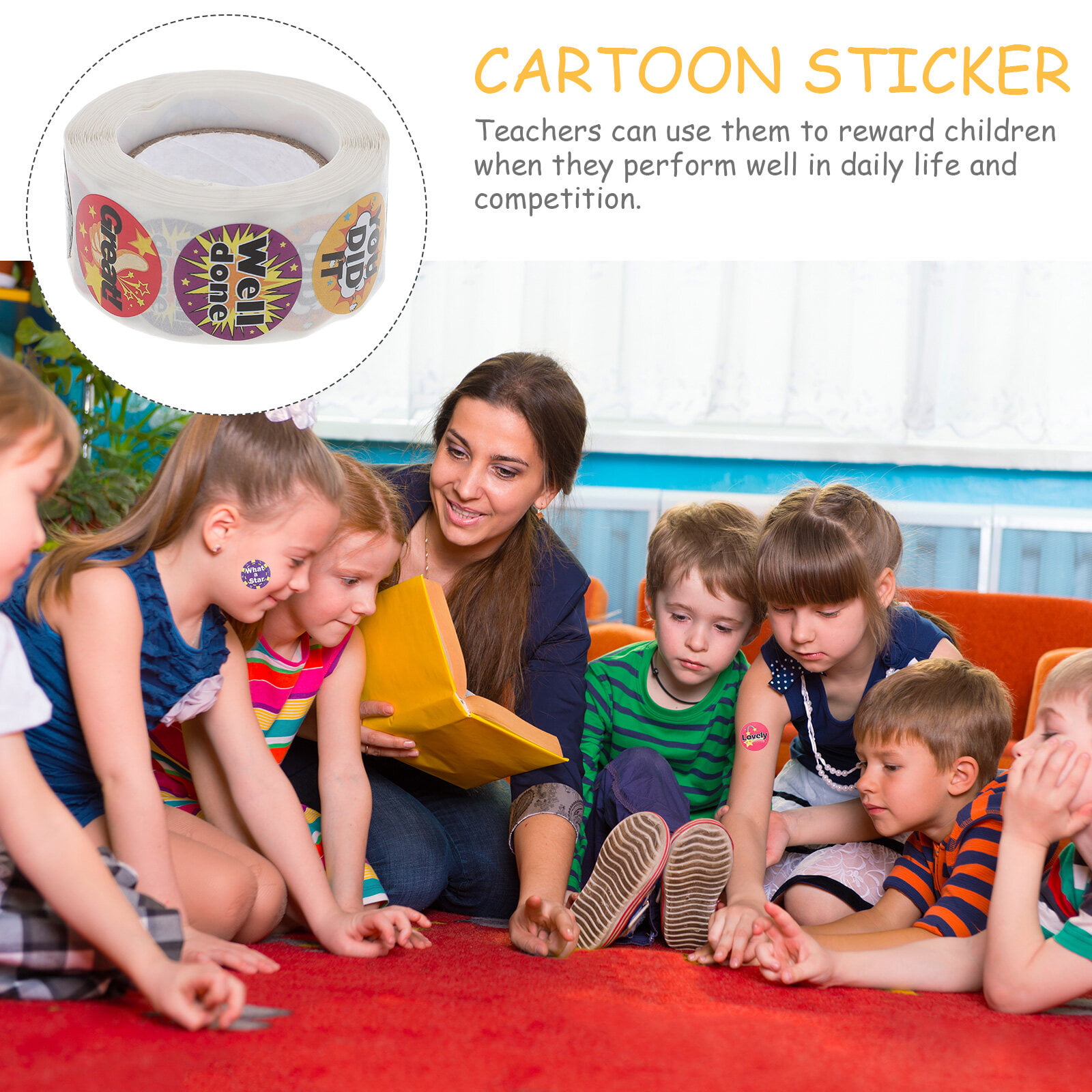 1 Sheet Cartoon Bubble Stickers Educational Toys Child Reward Sticker  Mother Teacher Praise Bubble Stickers Toys For Children D1T8