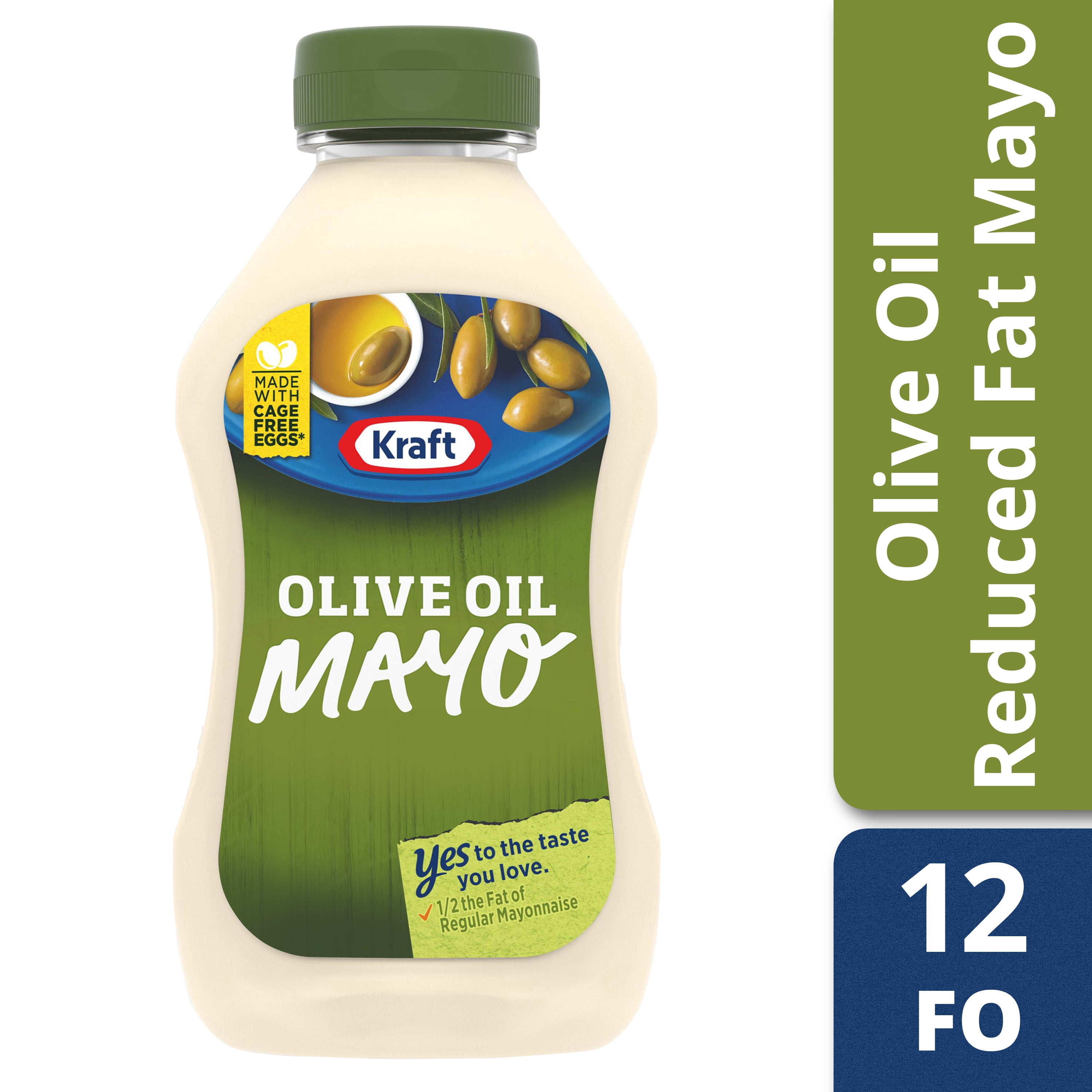 Kraft Mayo Reduced Fat Mayonnaise with Olive Oil, 12 fl oz Bottle