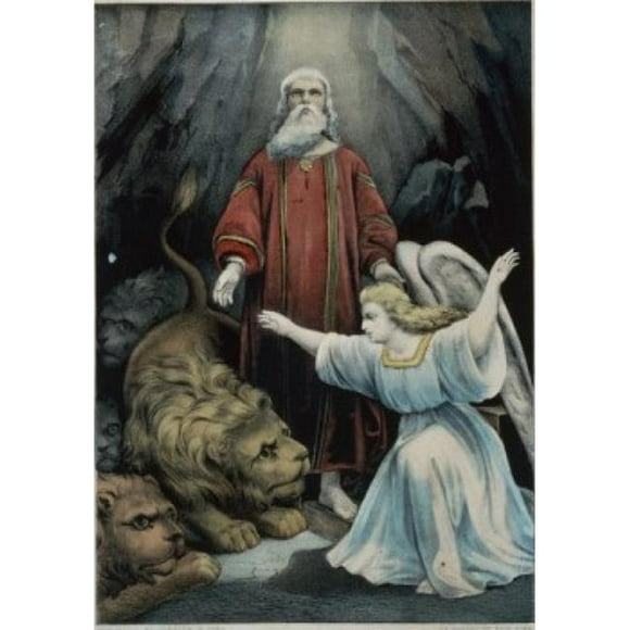 Posterazzi SAL9001234 Daniel in the Lions Den Currier & Ives a 1857-1907 American Color Lithograph Library of Congress Washington - 18 x 24 in.