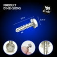 thumbnail image 3 of Bolt Dropper 100 Pcs No. 10 x 2” Long Self Tapping Screws - 410 Stainless Steel Hex Head Self-Drilling TEK Screws for Metal - No. 3 Point, Corrosion-Resistant - Plain, 3 of 6