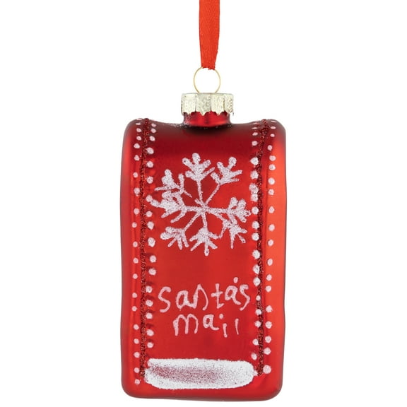 Northlight Santa's Mailbox Glass Christmas Ornament - 4" - Red