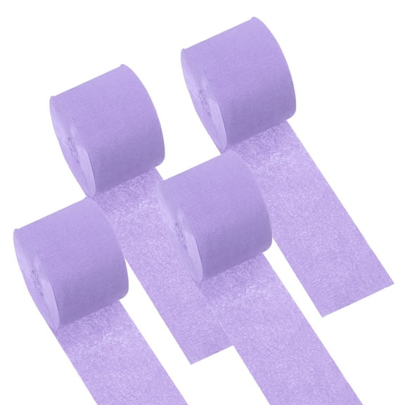 Uxcell 1.8 Inch Crepe Paper Streamer, 4 Roll 328ft Soft Paper Streamer Crepe Paper Sheet, Lavender