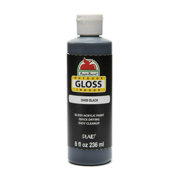 Apple Barrel Acrylic Craft Paint, Gloss Finish, Black, 12 fl oz