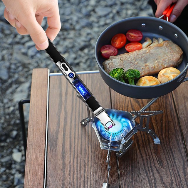TUWABEII Aromatherapy Candle Transparent LED Igniter Electronic Windproof Gas Stove Long Version