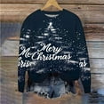 thumbnail image 7 of Feancey Christmas Tree Sweatshirts for Women Fall Xmas Sparkly Graphic Crewneck Sweatshirt Holiday Casual Long Sleeve Pullover Tops Navy XL, 7 of 7