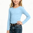 thumbnail image 5 of Bixock Toddler Girls Long Sleeve Shirts,Kids Crewneck Pullover Tops Solid Color Ribbed Knit Layering Top Girls Shirt for Everyday Casual Out Girls Clothings, 5 of 7