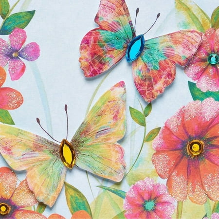 Watercolor Butterflies In Garden Mother's Day Card