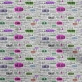 thumbnail image 1 of oneOone Cotton Silk Fuschia Pink Fabric Writing Text Sewing Fabric By The Yard Printed Diy Clothing Sewing Supplies 42 Inch Wide, 1 of 4