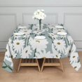 thumbnail image 3 of Gray Daisy Flower White Blooms Pattern Square Tablecloth,Waterproof Square Table Cover,Wipeable Spillproof Washable Table Cover for Home Kitchen Party Decor 52"x52"(132x132cm), 3 of 6