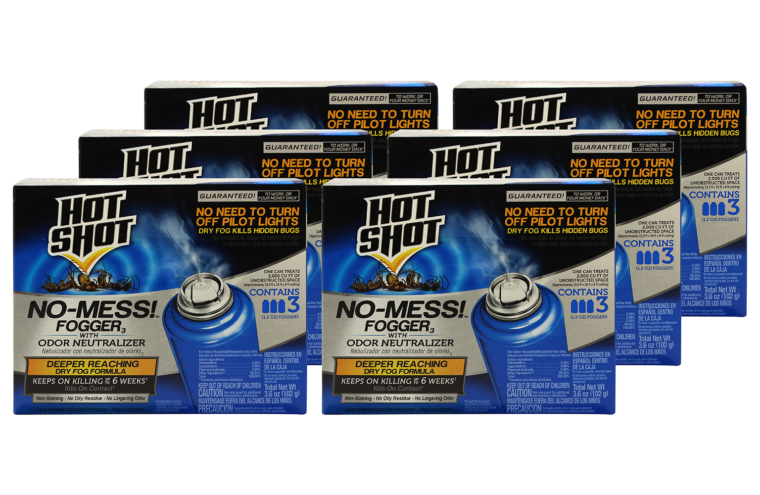 Hot Shot NoMess! Fogger With Odor Neutralizer, 1.2 Ounce, 18 Count