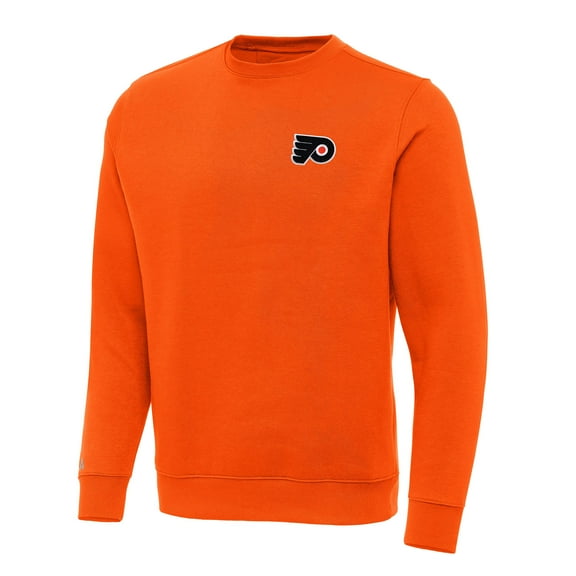 Men's Antigua Orange Philadelphia Flyers Victory Crewneck Pullover Sweatshirt