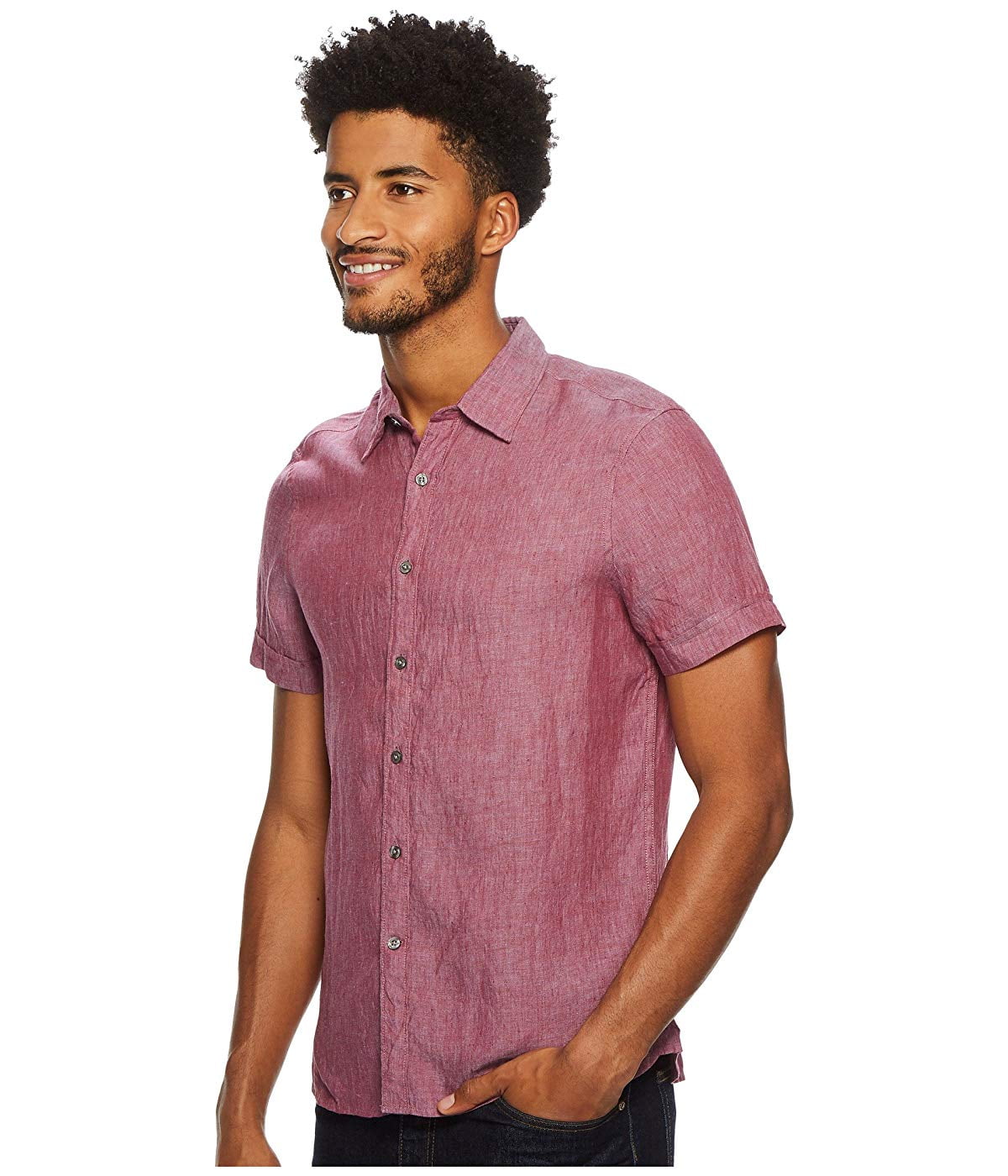 Perry Ellis Short Sleeve Solid Linen 