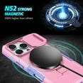 thumbnail image 4 of Allytechgroup Magnetic For iPhone 15 Pro Max Case with Ring, [1x Screen Protector] [Slide Camera Cover] Military Grade Drop Protection Back Cover For iPhone 15 Pro Max, Pink, 4 of 10