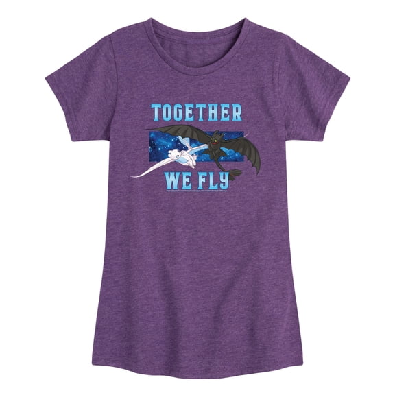 How to Train Your Dragon - Together We Fly - Toddler & Youth Girls Short Sleeve Graphic T-Shirt