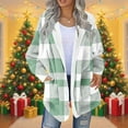thumbnail image 2 of Women's Fuzzy Sherpa Lattice Heavyweight Fleece Jacket Women's Fashionable Printed Warm Pullover Shoulder Down Jacket Long Sleeved Top, 2 of 5