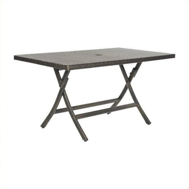 Safavieh Dillettie Rect Folding Table in Brown