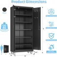 thumbnail image 3 of METALYEYE Metal Garage Storage Cabinet with Wheels & Pegboard, Lockable Metal Storage Cabinets with 2 Doors&5 Adjustable Shelves for Garage&Home,Assembly Required,Black 71''H x32''W x16''D, 3 of 18