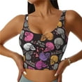thumbnail image 2 of Lsque Halloween Skeleton Printed Women'S Sports Bra, Compression, Moisture Wicking, High-Impact Sports Bra For Women,Supportive sports bra-X-Large, 2 of 9