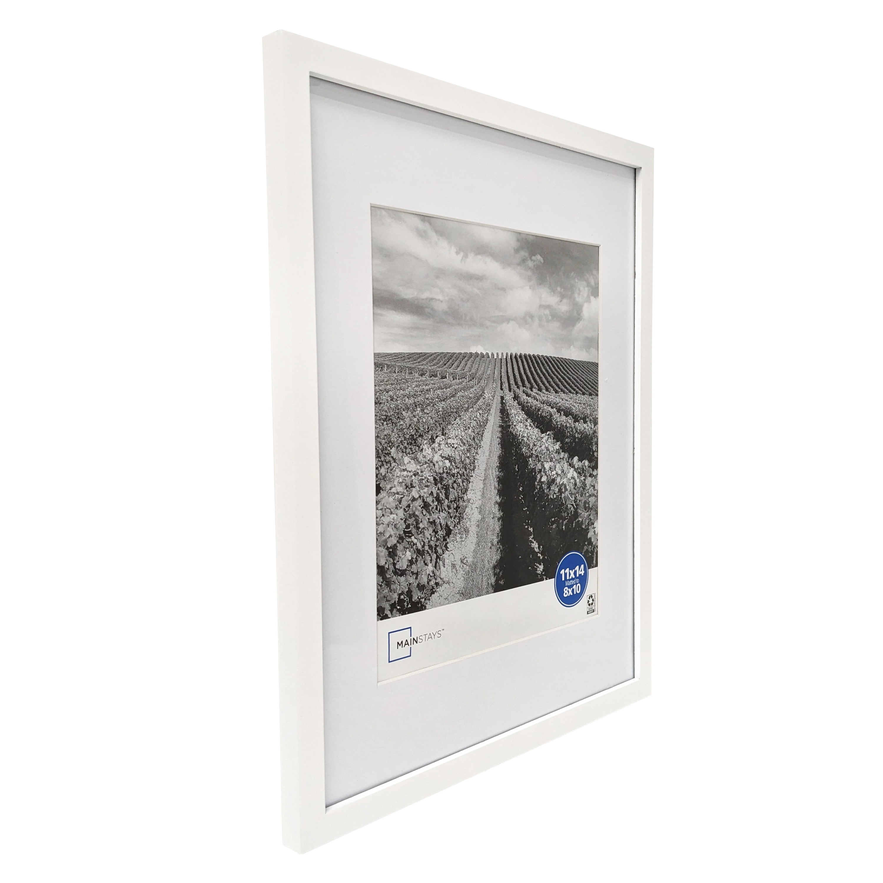 Mainstays – 8x10 Picture Frame – White Matted Gallery Linear Program Wall Photo Frame